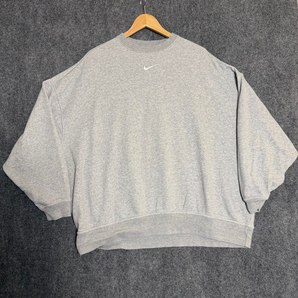 Nike Grey Baggy Center Swoosh Crewneck Size XL